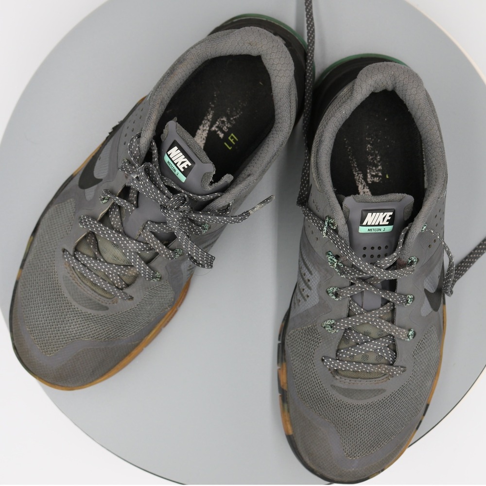 Nike Metcon 2 Training Shoes Womens 6 Grey Black Gum Flywire CrossFit Gym Casual